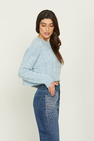 SPERANZA short, long-sleeved braided shirt