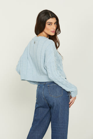 SPERANZA short, long-sleeved braided shirt