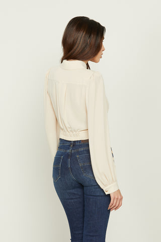 CYRENE long sleeve shirt with pockets and elasticated back