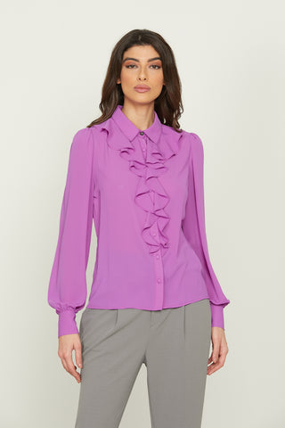 Camicia ESTER manica lunga con rouches