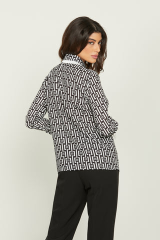 KULA long sleeve shirt with double collar plus cufflinks and logo print