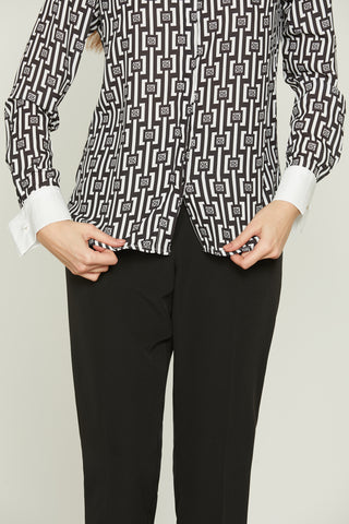 KULA long sleeve shirt with double collar plus cufflinks and logo print