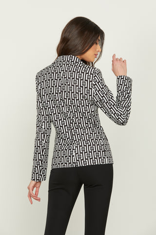 BELSA double-breasted long-sleeved jacket with flaps and logo print