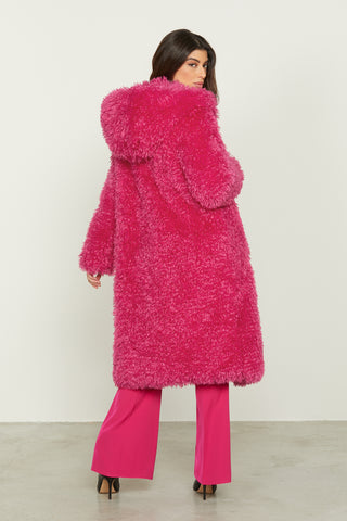 EMMA eco fur long sleeve with hood plus pockets plus hooks