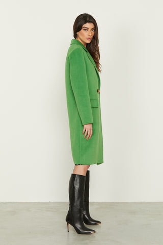 CAMILLA long sleeve double breasted coat with pockets plus unlined flaps