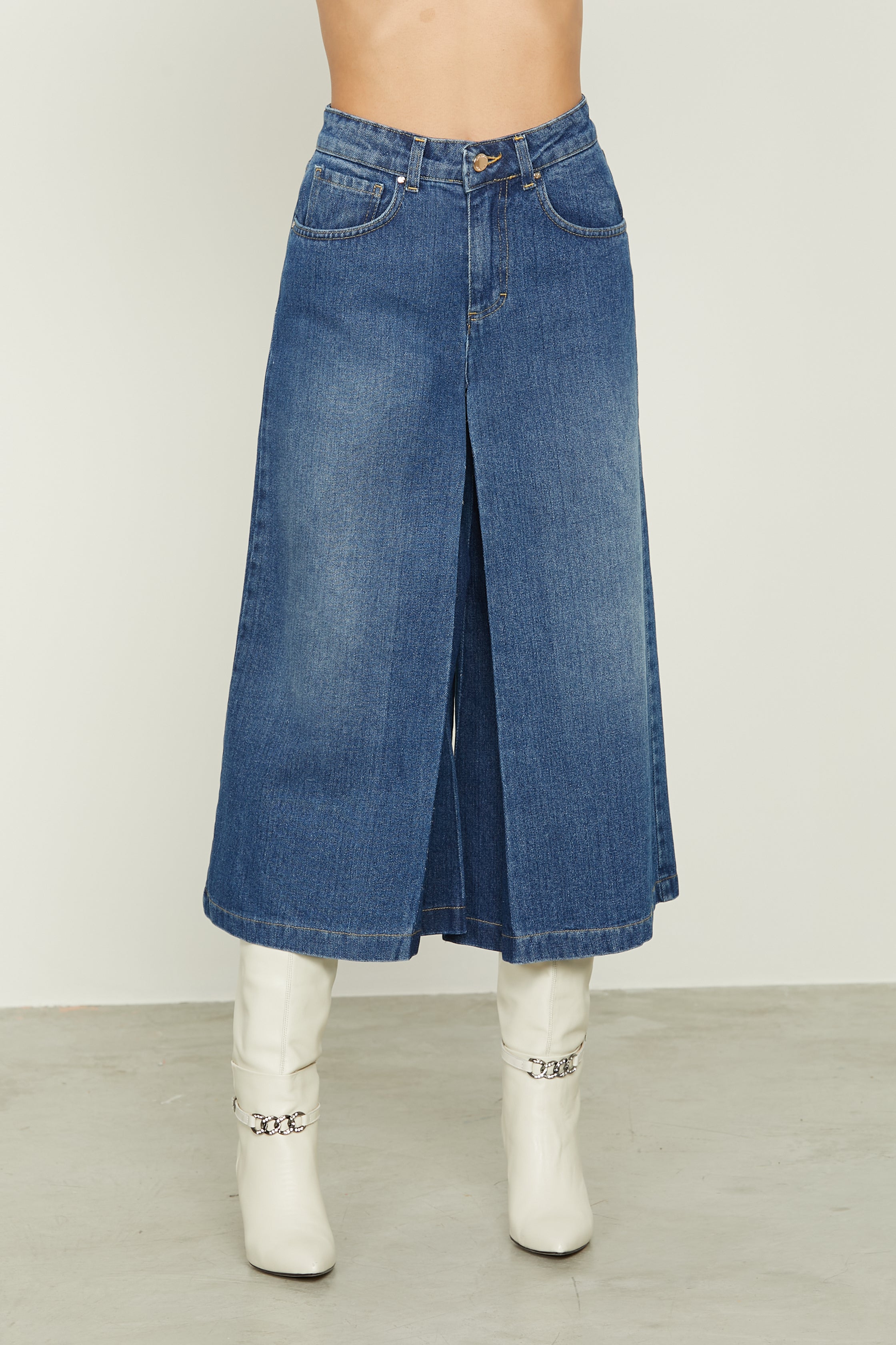 Gonna Lunga Gonna Vita Alta Jeans Gonna Lunga Claire In Denim Blu