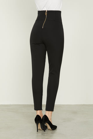 BRUM high-waisted trousers with peplum and bottom zip