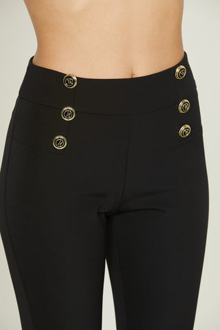 NORY_B high-waisted crop trousers with buttons