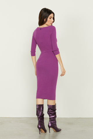 CALLIOPE midi 3/4 sleeve dress with opening plus panel