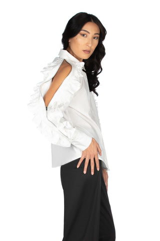 Loose ENGLISH shirt with zip on the sleeves 