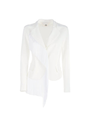 NICOLAX short, long-sleeved jacket with fringes 