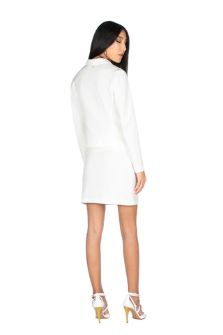 NICOLAX short, long-sleeved jacket with fringes 