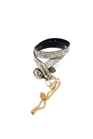SETRIS belt with buckle and pendants with spotted print 