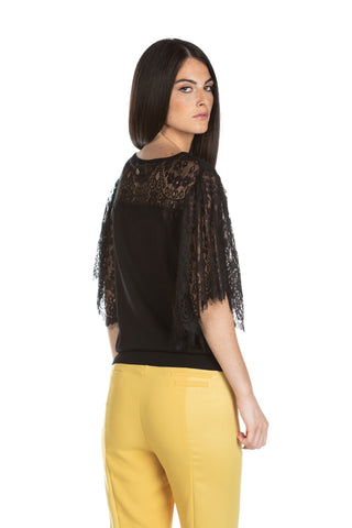IMIAZ bat half sleeve shirt with lace