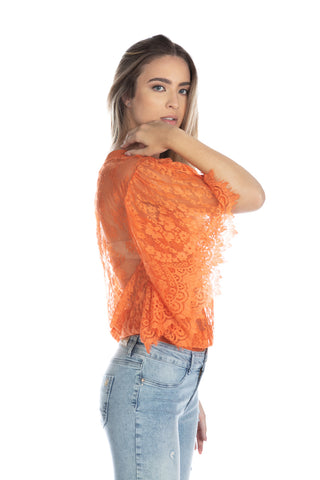 Maglia MOMHILL mezza manica pipistrello pizzo più bordi costina
