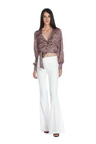 BLEKI high-waisted technical flared trousers