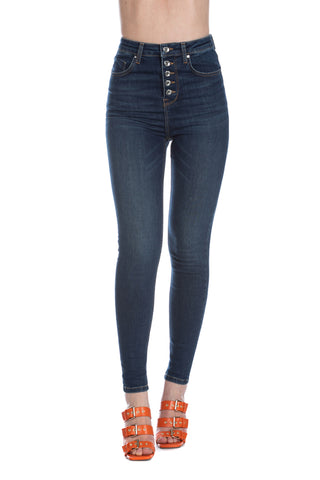 COLLI high-waisted jeans with buttons plus 5 denim pockets