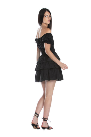BLAREIS short half-sleeved dress with gathers, ruffles and flounces