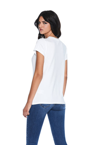 QUEENTY half sleeve T-Shirt with queen print and glitter 