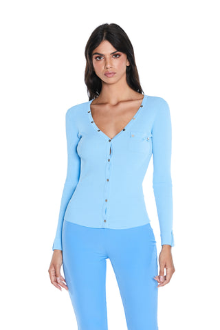 MARLIKS long-sleeved cardigan with ribbed turn-up plus pocket and buttons 