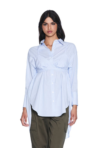 Camicia GIUXY lunga manica lunga over righe