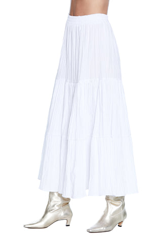 NIBBON long skirt with elastic and pleated effect flounces 
