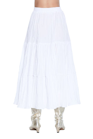 NIBBON long skirt with elastic and pleated effect flounces 