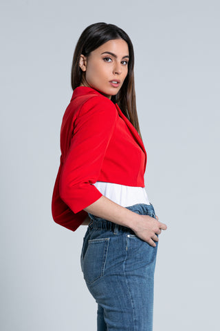 BLAJET short jacket with 3/4 sleeves, double breasted, 1 button 