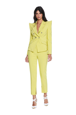 MACULOR double-breasted long-sleeved jacket with heraldic buttons and pleats 