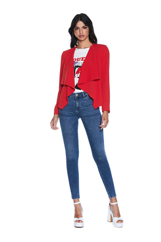 Short RALLYS jacket, long sleeves, shawl collar with tips 