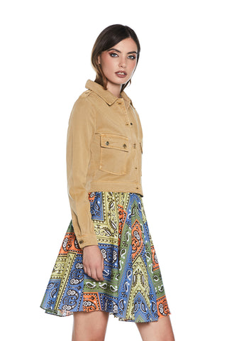 TRUMIR short, long-sleeved jacket with pockets, buttons and shoulder strap