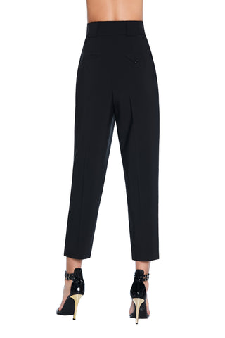 SETMU high-waisted trousers with pleats, belt loops and pockets 