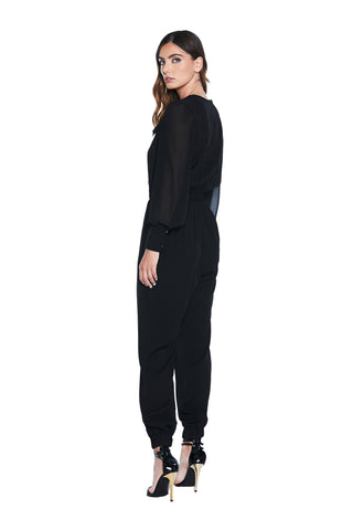 Long sleeve AIR tracksuit with cuff plus buttons with flaps plus zip plus belt plus pockets 