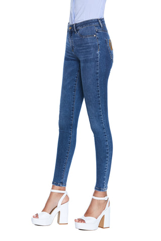 DAISY high-waisted jeggings with logo pocket embroidery 