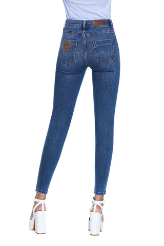 DAISY high-waisted jeggings with logo pocket embroidery 