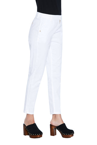 SARTENZ high-waisted chinos trousers with French pockets plus welt and slits at the bottom