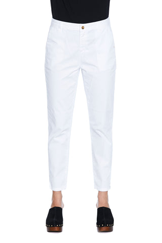 SARTENZ high-waisted chinos trousers with French pockets plus welt and slits at the bottom