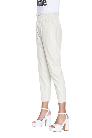 SOGGU high-waisted trousers with smocking plus eco-leather pockets 