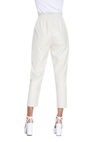 SOGGU high-waisted trousers with smocking plus eco-leather pockets 