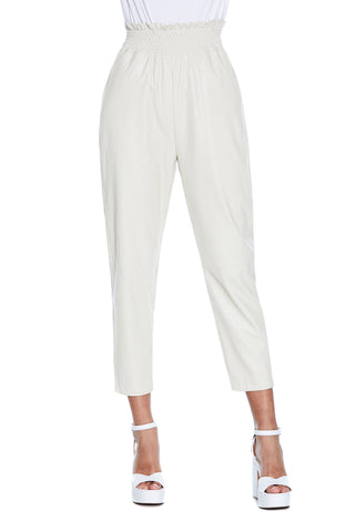 SOGGU high-waisted trousers with smocking plus eco-leather pockets 