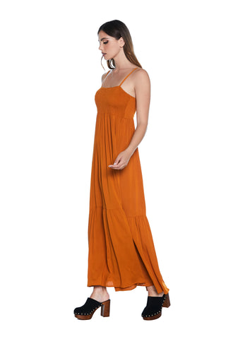ANNIEB_B long sleeveless dress with straps and breast smocking