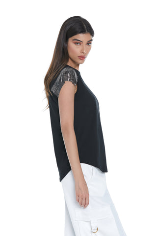 KISMA half sleeve t-shirt with metal mesh