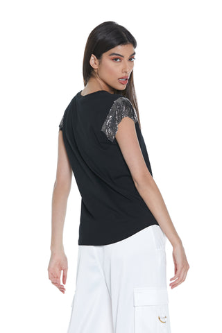 KISMA half sleeve t-shirt with metal mesh