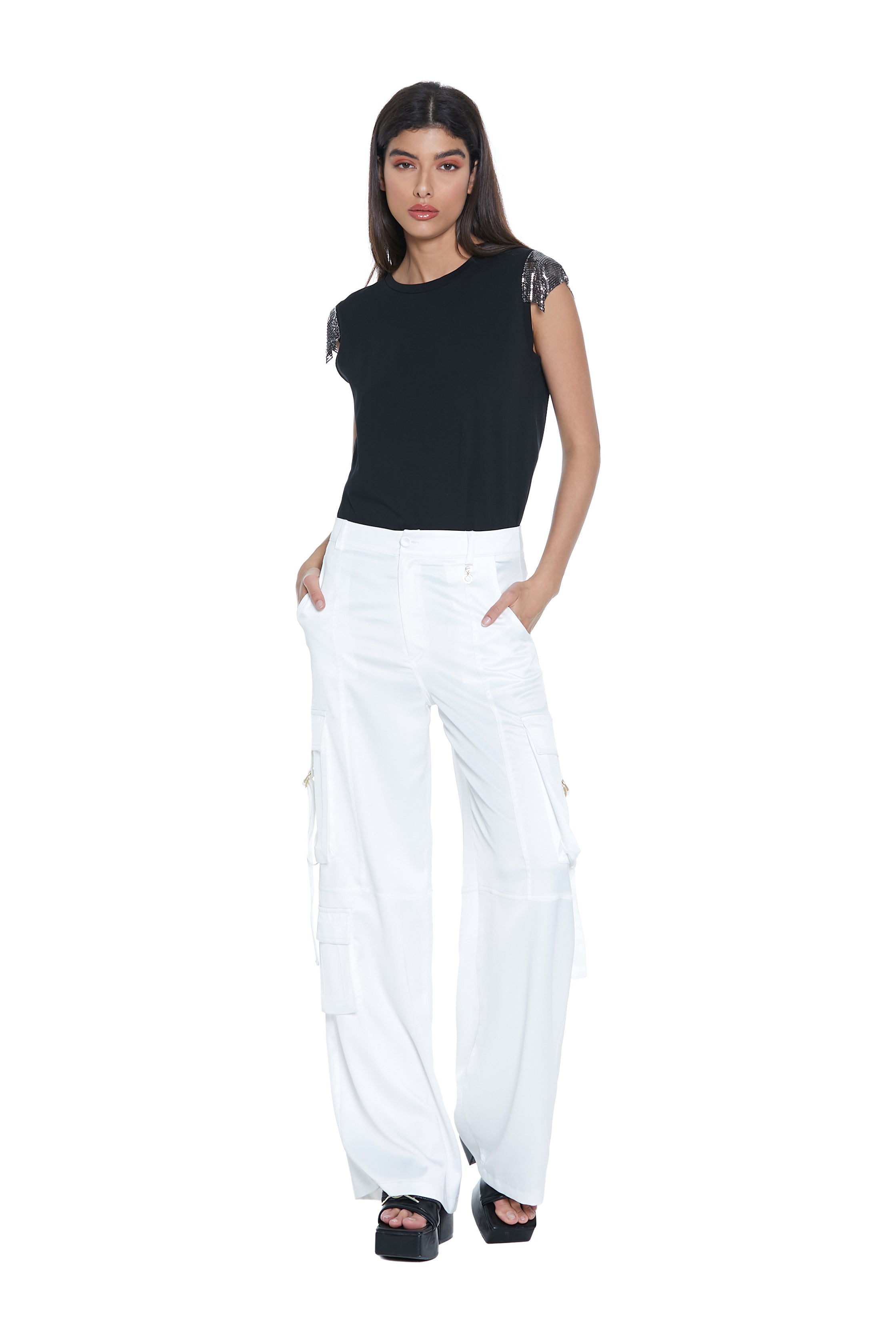 RELISH | Kisma S/S Aletta T-Shirt With Metal Mesh – Relish