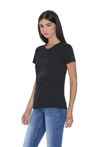 FIONN half sleeve t-shirt with teddy bear rhinestones