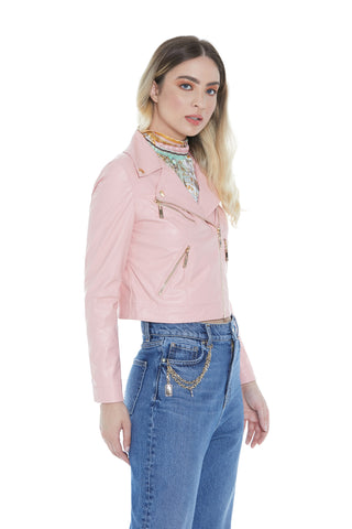 Giubbino MINCHIR manica lunga chiodo con zip ecopelle