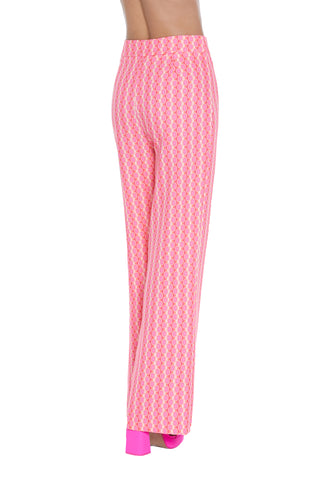 REMI high-waisted palazzo trousers with 70s pattern