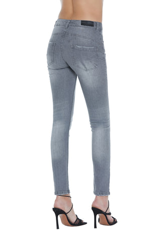 FLOORA_B push-up jeans 5 pockets denim grey