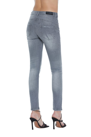 Jeans FLOORA_B push-up 5 tasche denim grey