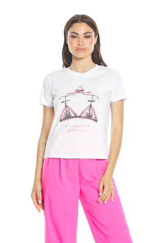 T-shirt AQUARIUM mezza manica con stampa lingerie